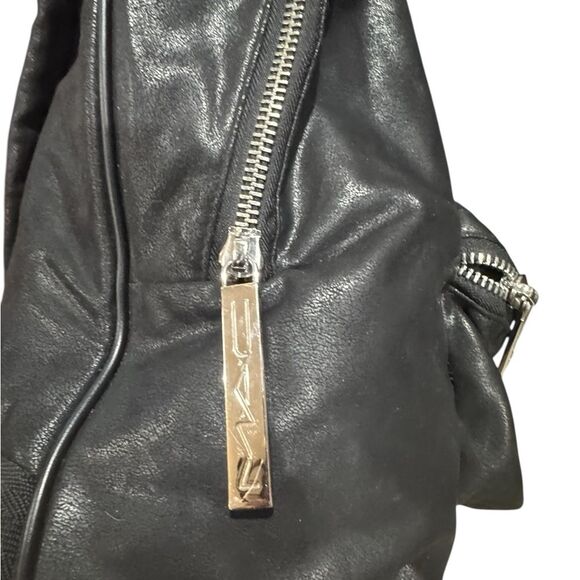 Black MAC Cosmetic Backpack with Silver Zippers - Picture 6 of 8